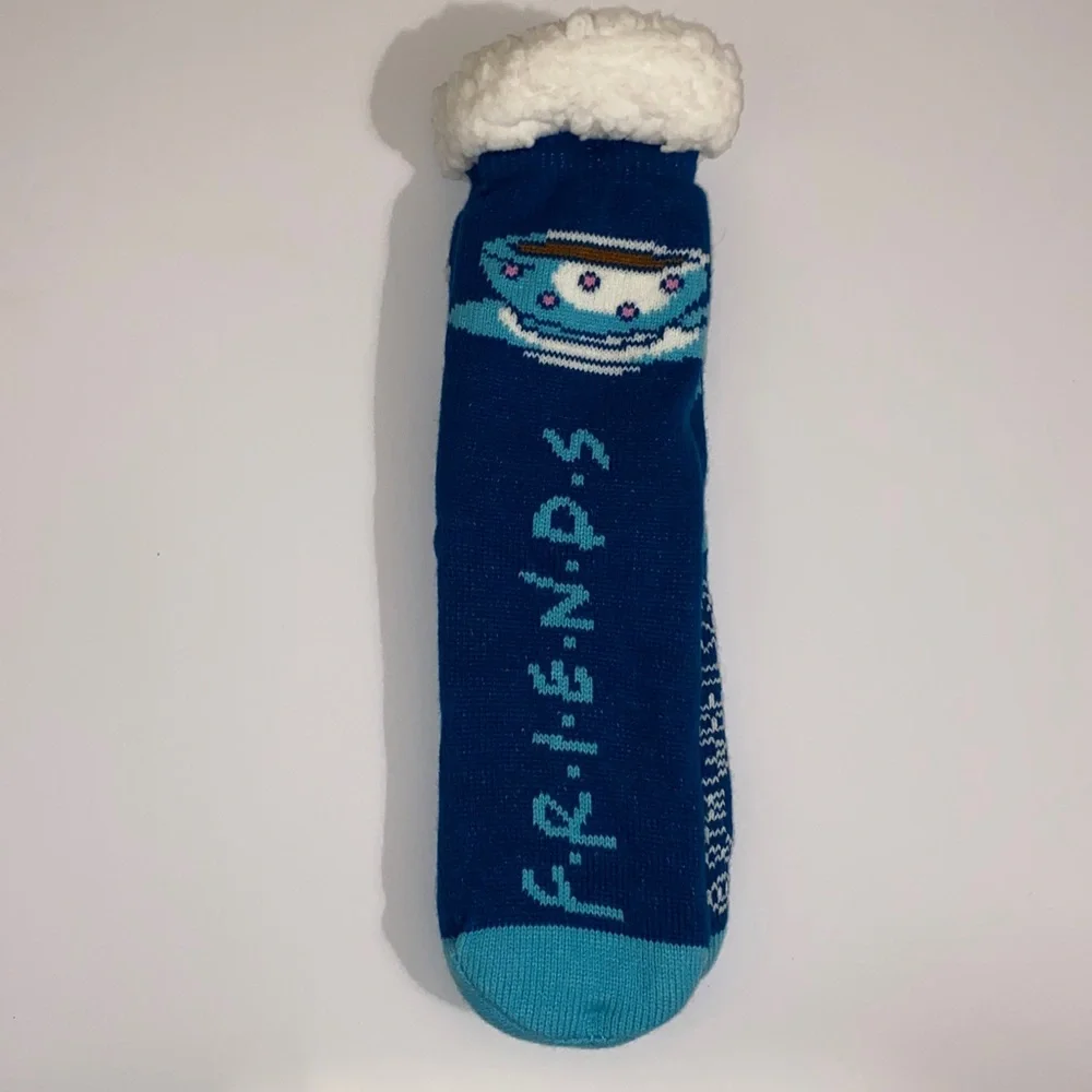 NWT Friends 90’s TV Show Sherpa Lined Non Slip Cozy Winter Warm Socks SZ OS